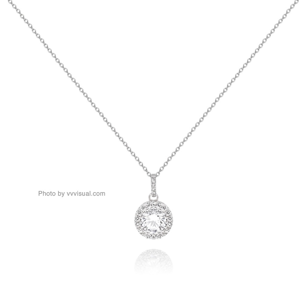 Sterling Silver 925 Cubic Zircon Pendant Necklace